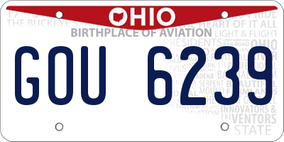 OH license plate GOU6239