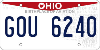 OH license plate GOU6240
