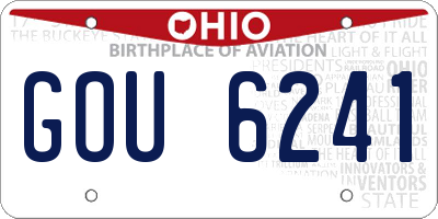 OH license plate GOU6241
