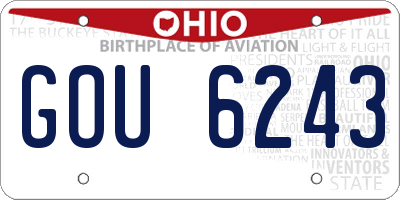 OH license plate GOU6243