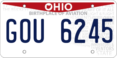 OH license plate GOU6245