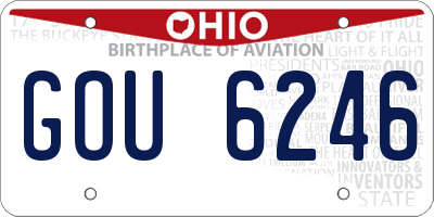 OH license plate GOU6246