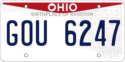 OH license plate GOU6247
