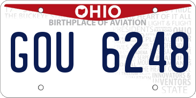 OH license plate GOU6248