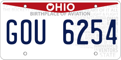 OH license plate GOU6254
