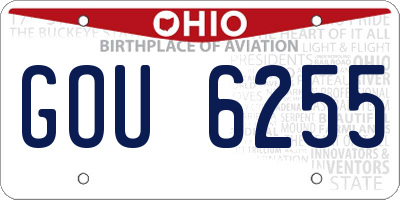 OH license plate GOU6255