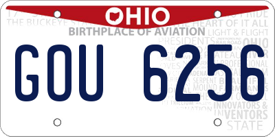 OH license plate GOU6256