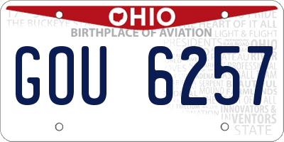 OH license plate GOU6257