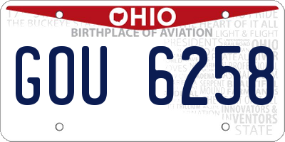 OH license plate GOU6258