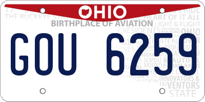 OH license plate GOU6259