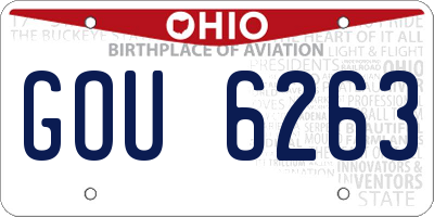 OH license plate GOU6263