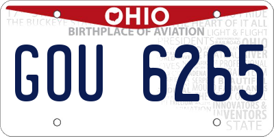 OH license plate GOU6265