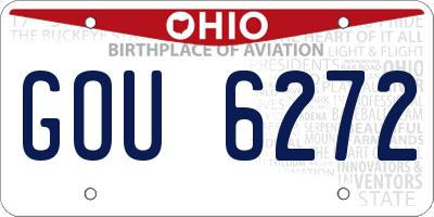 OH license plate GOU6272