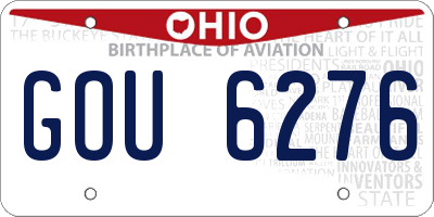 OH license plate GOU6276