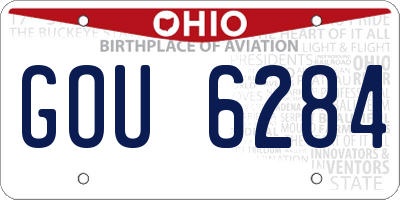 OH license plate GOU6284