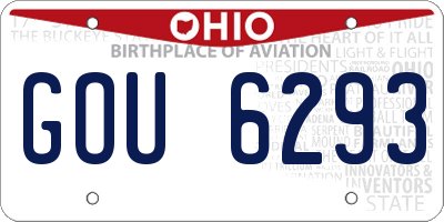 OH license plate GOU6293