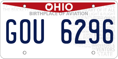 OH license plate GOU6296