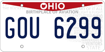 OH license plate GOU6299