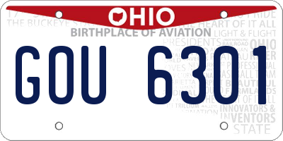 OH license plate GOU6301