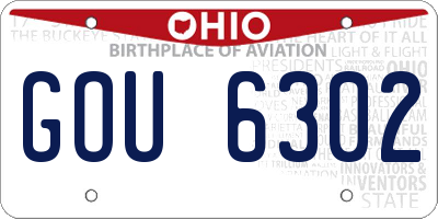 OH license plate GOU6302