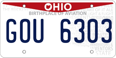 OH license plate GOU6303