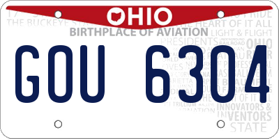 OH license plate GOU6304