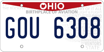 OH license plate GOU6308