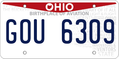 OH license plate GOU6309