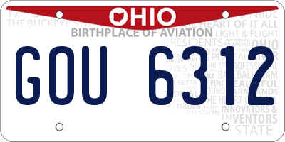 OH license plate GOU6312