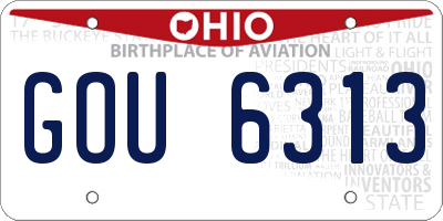 OH license plate GOU6313