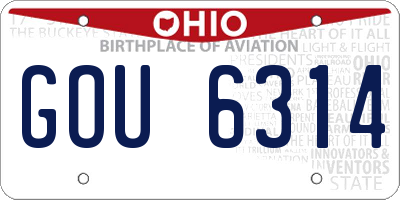 OH license plate GOU6314