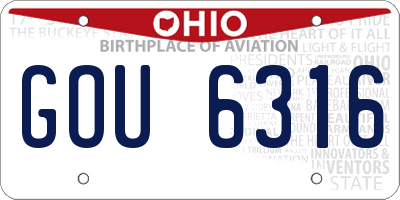 OH license plate GOU6316