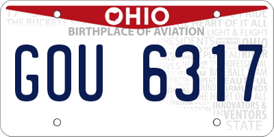 OH license plate GOU6317