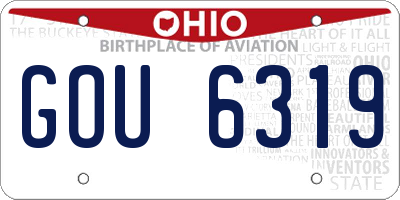 OH license plate GOU6319