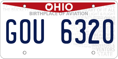 OH license plate GOU6320