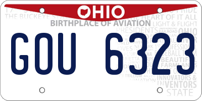 OH license plate GOU6323