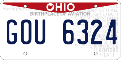 OH license plate GOU6324