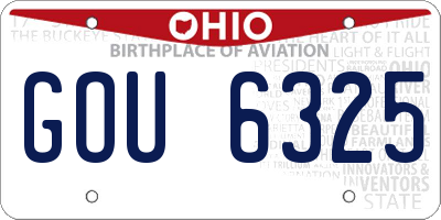 OH license plate GOU6325