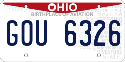 OH license plate GOU6326