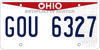 OH license plate GOU6327