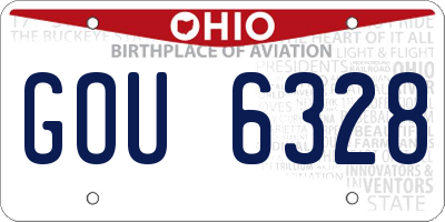OH license plate GOU6328