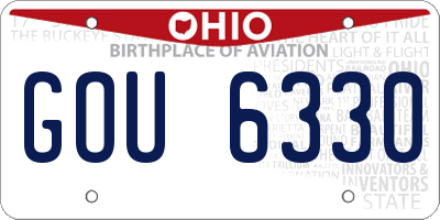 OH license plate GOU6330