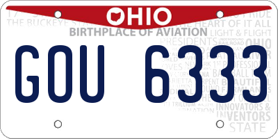 OH license plate GOU6333