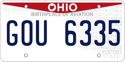 OH license plate GOU6335