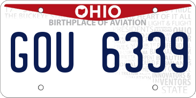 OH license plate GOU6339