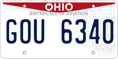 OH license plate GOU6340