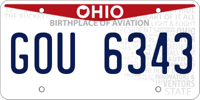 OH license plate GOU6343