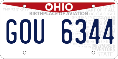 OH license plate GOU6344
