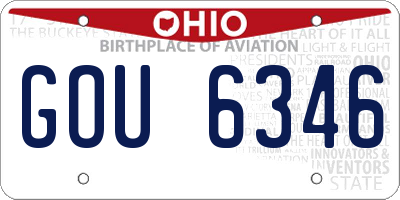 OH license plate GOU6346