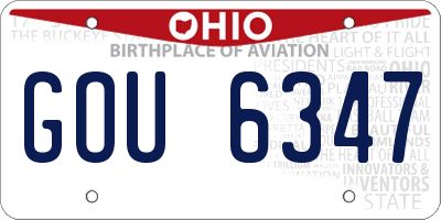 OH license plate GOU6347